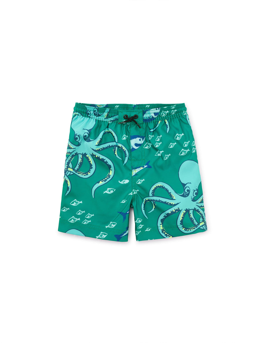 Tea Collection Mid-Length Swim Trunks, Octopus Chase |Mockingbird Baby & Kids