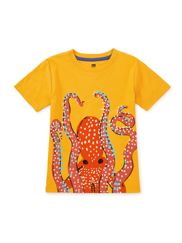 Octopus Ink Graphic Tee, Gold