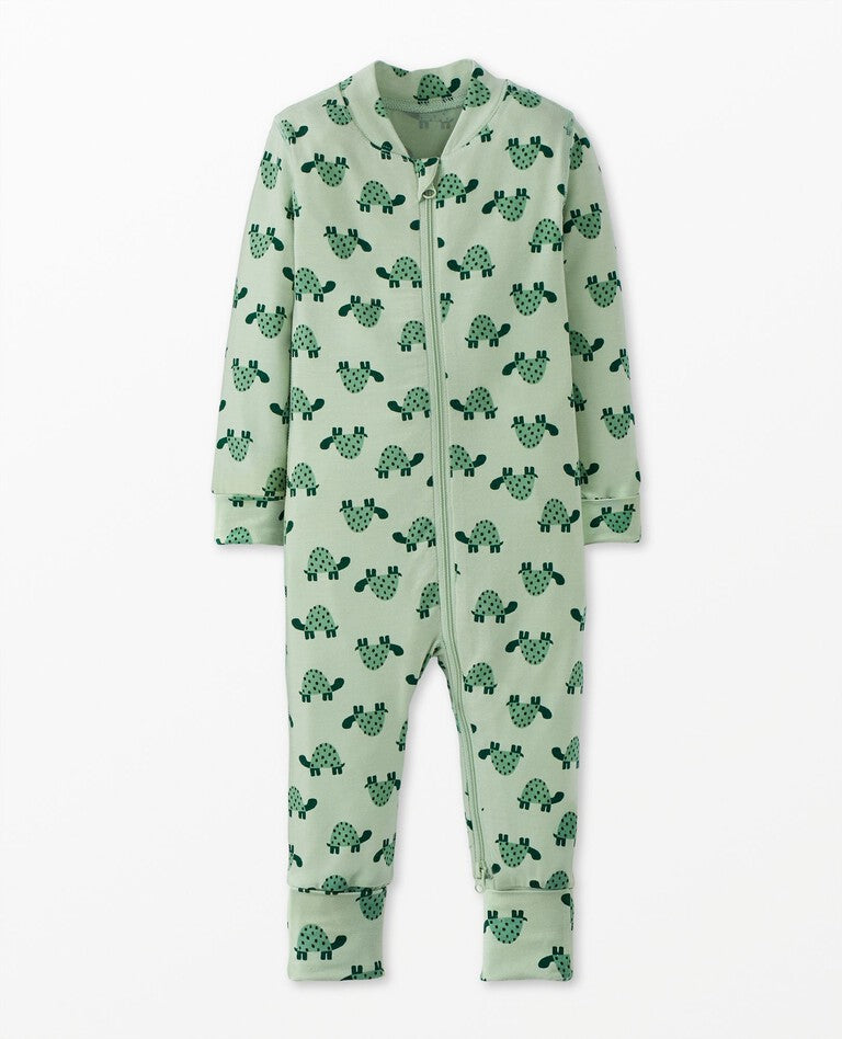 Hanna Andersson Baby Print 2-Way Zip Sleeper in HannaSoft™, Mini Turtle on Seafoam |Mockingbird Baby & Kids