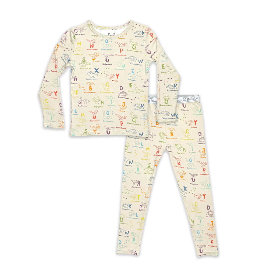 Bellabu Bear Dino ABC Bamboo Kids Pajamas |Mockingbird Baby & Kids