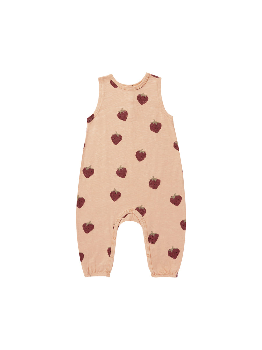 Rylee + Cru Strawberries Mills Jumpsuit, Apricot |Mockingbird Baby & Kids