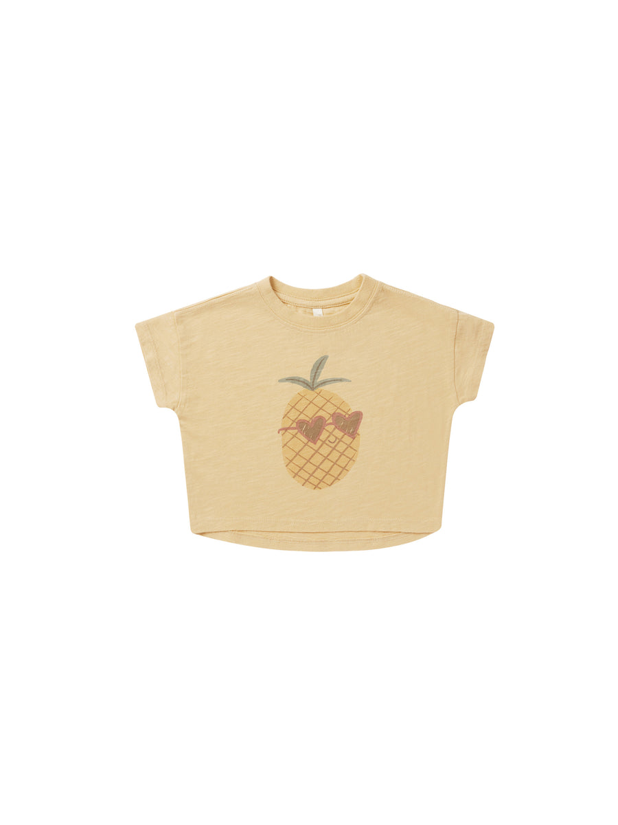 Rylee + Cru Boxy Tee, Yellow Pineapple |Mockingbird Baby & Kids