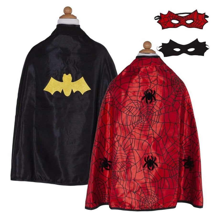 Great Pretenders Reversible Spider/Bat Cape with Masks |Mockingbird Baby & Kids