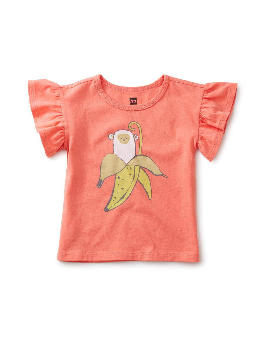 Tea Collection Banana Flutter Sleeve Tee, Sunset Pink |Mockingbird Baby & Kids