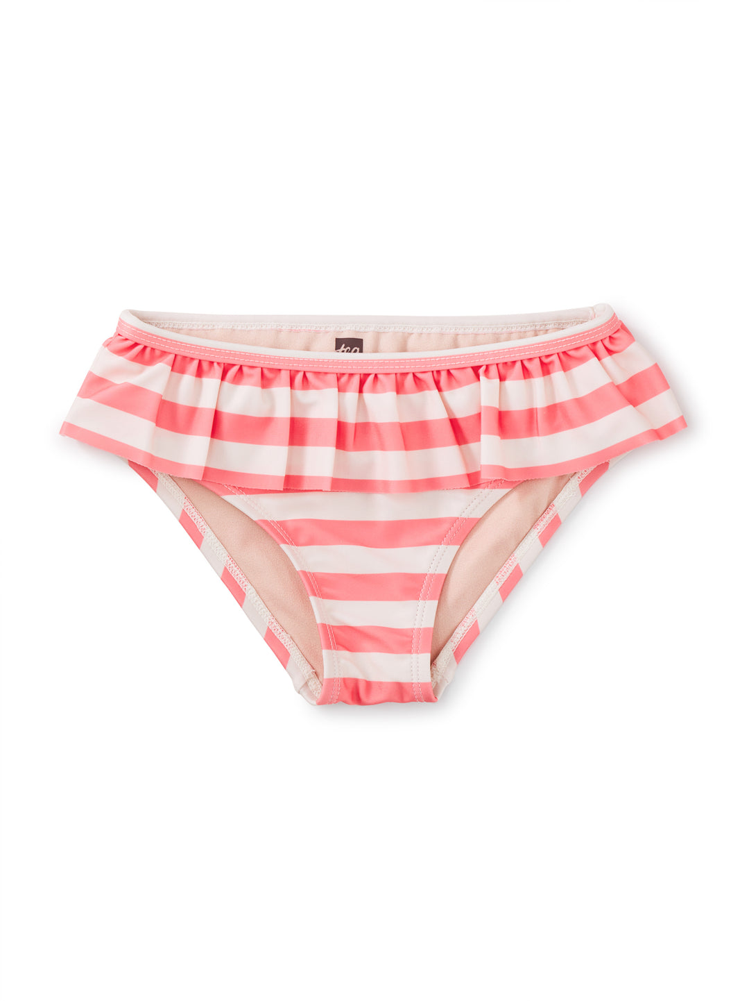 Tea Collection Ruffled Bikini Bottom, Swim Stripe in Bubble Gum |Mockingbird Baby & Kids