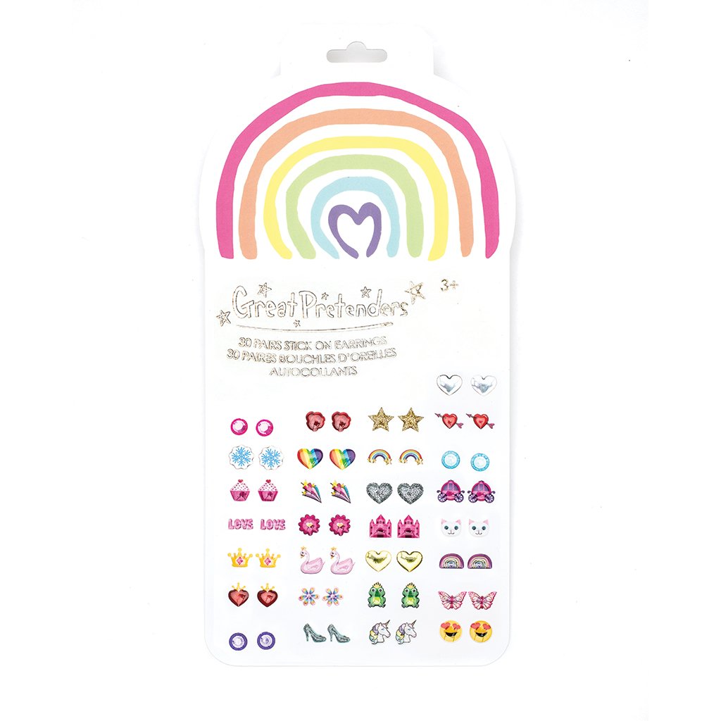 Great Pretenders Rainbow Love Stick On Earrings