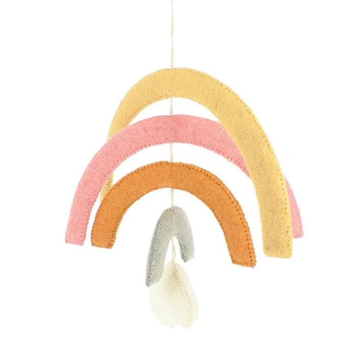 Fiona Walker Pastel Rainbow Felt Mobile |Mockingbird Baby & Kids