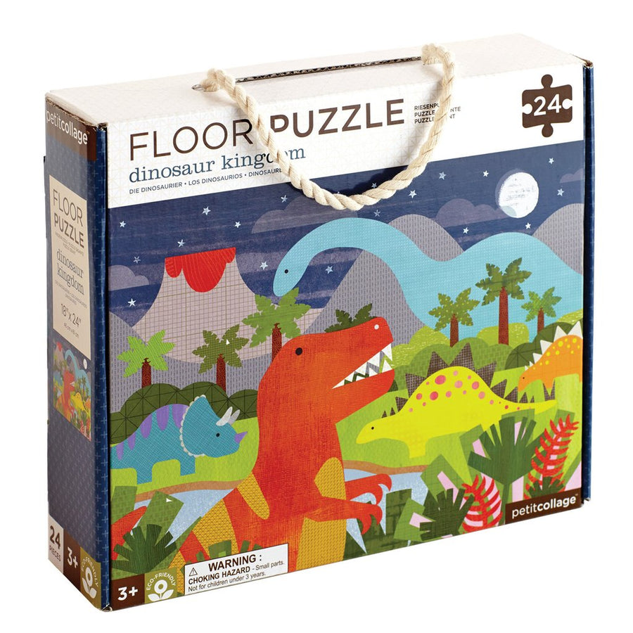 Petit Collage Dinosaur Kingdom Floor Puzzle, 24 Pieces |Mockingbird Baby & Kids