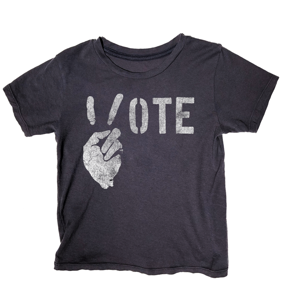 Rowdy Sprout Vote Peace T-Shirt, Vintage Black |Mockingbird Baby & Kids