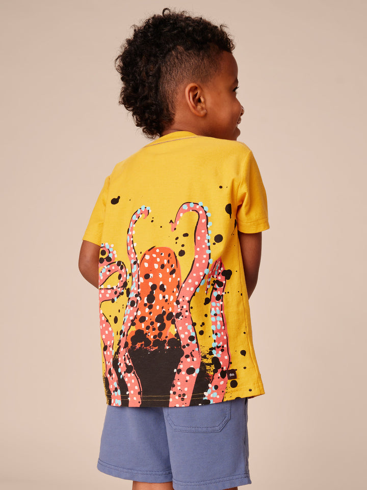 Octopus Ink Graphic Tee, Gold