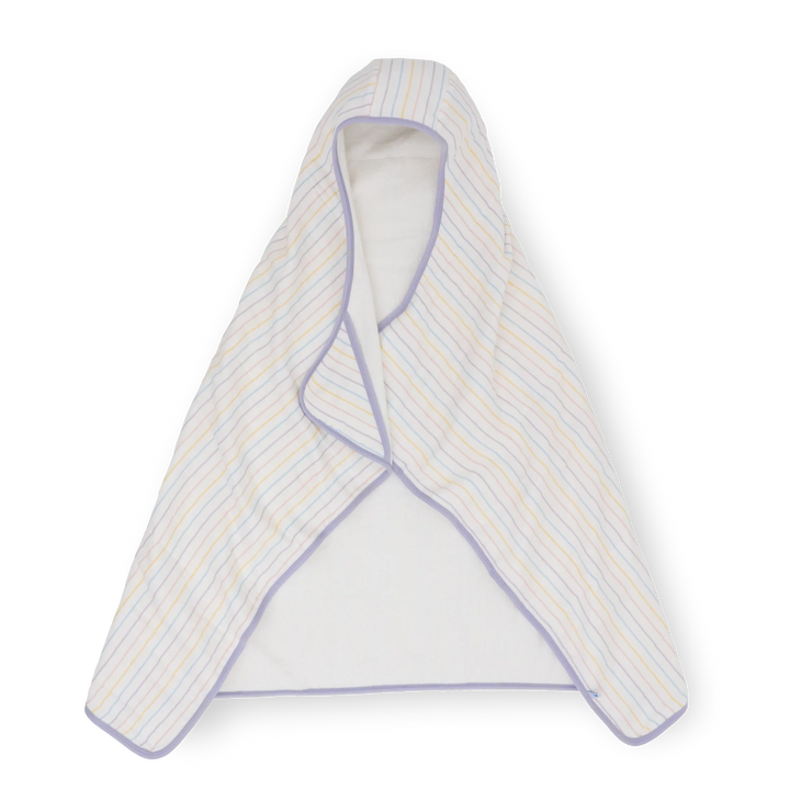 Cotton Hooded Toddler Towel, Unicorn Stripe