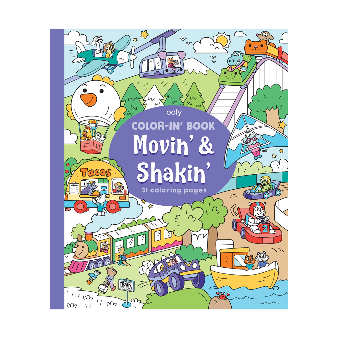 Ooly Color-in' Book - Movin' & Shakin' |Mockingbird Baby & Kids