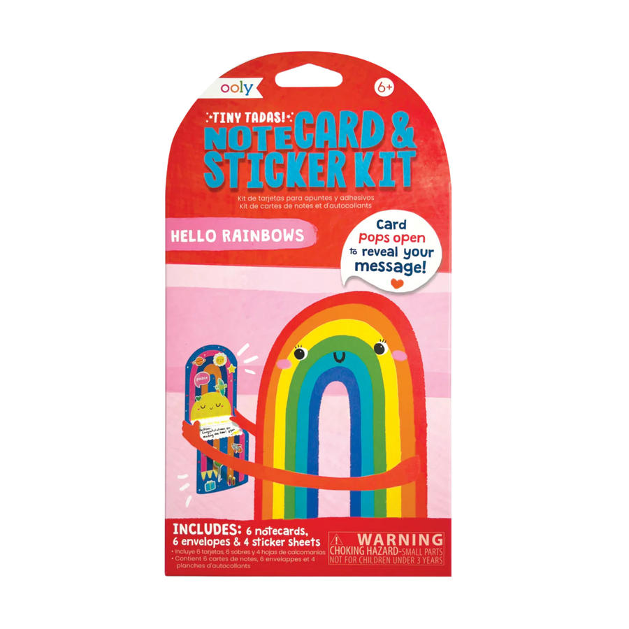 Ooly Tiny Tadas! Note Cards and Sticker Set - Hello Rainbows |Mockingbird Baby & Kids
