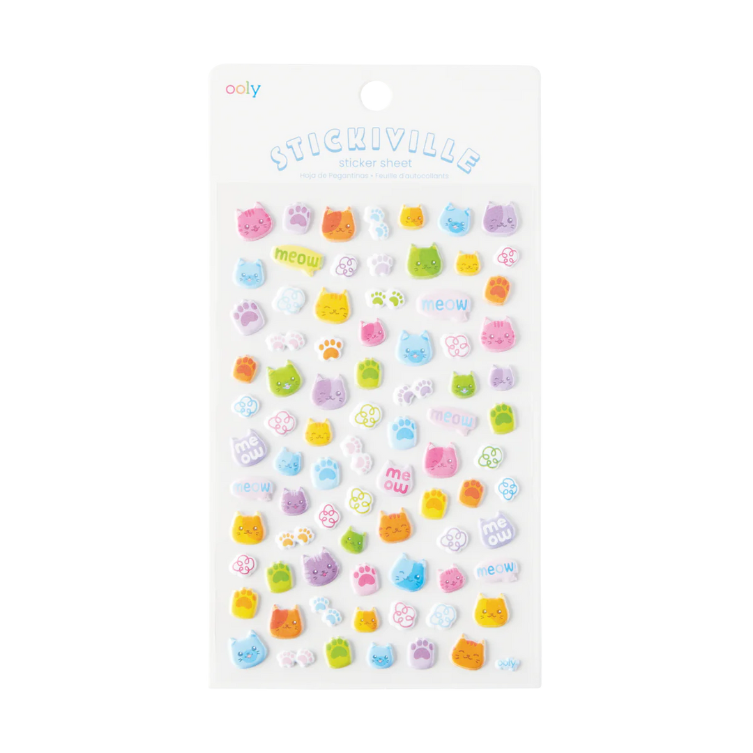Ooly Stickiville Stickers - Colorful Cats |Mockingbird Baby & Kids