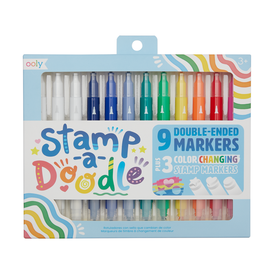 Ooly Stamp-A-Doodle Double Ended Markers - Set of 12 |Mockingbird Baby & Kids
