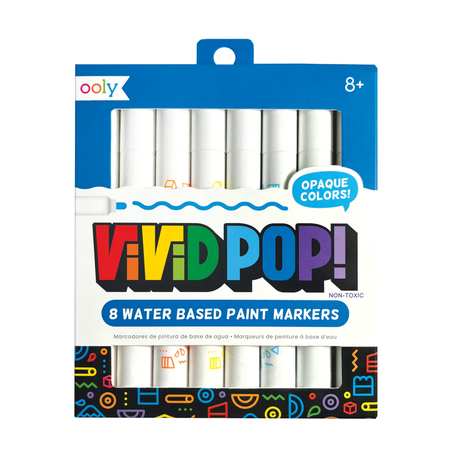 Ooly Vivid Pop! Water Based Paint Markers - Set of 8 |Mockingbird Baby & Kids