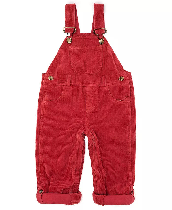 Bright Red Corduroy Overalls