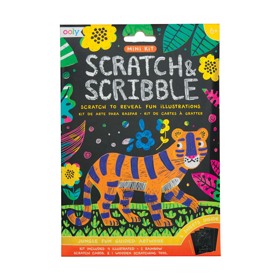 Ooly Mini Scratch & Scribble Art Kit, Jungle Fun |Mockingbird Baby & Kids