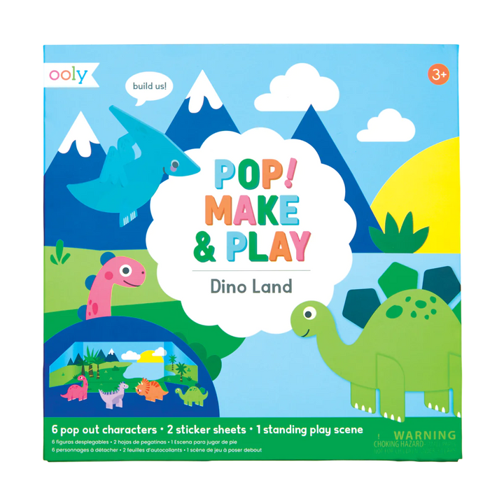 Ooly Pop! Make and Play Activity Scene - Dino Land |Mockingbird Baby & Kids