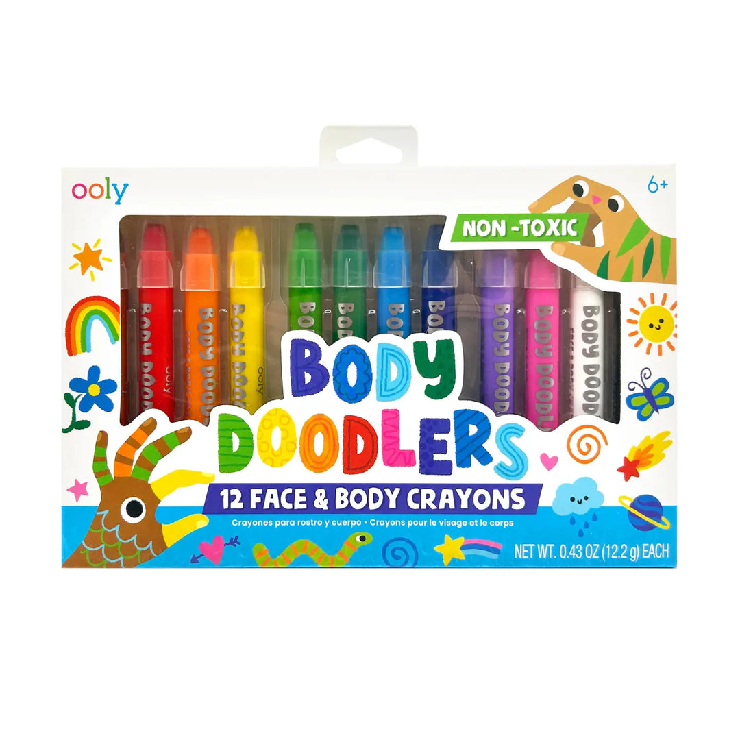 Body Doodlers Face & Body Crayons , Set of 12 Colors