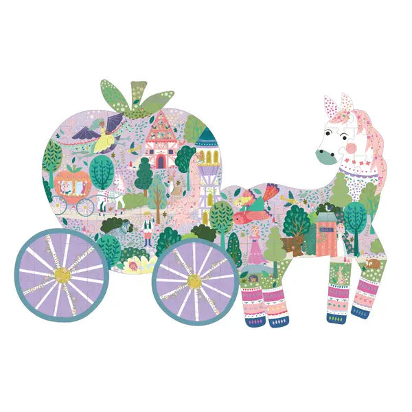 Floss & Rock Fairy Tale Horse & Carriage Puzzle, 80 Pieces |Mockingbird Baby & Kids