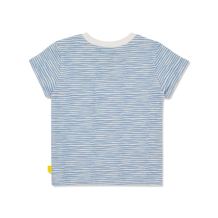 Recycled Cotton Stripes Kid T-Shirt, Blue