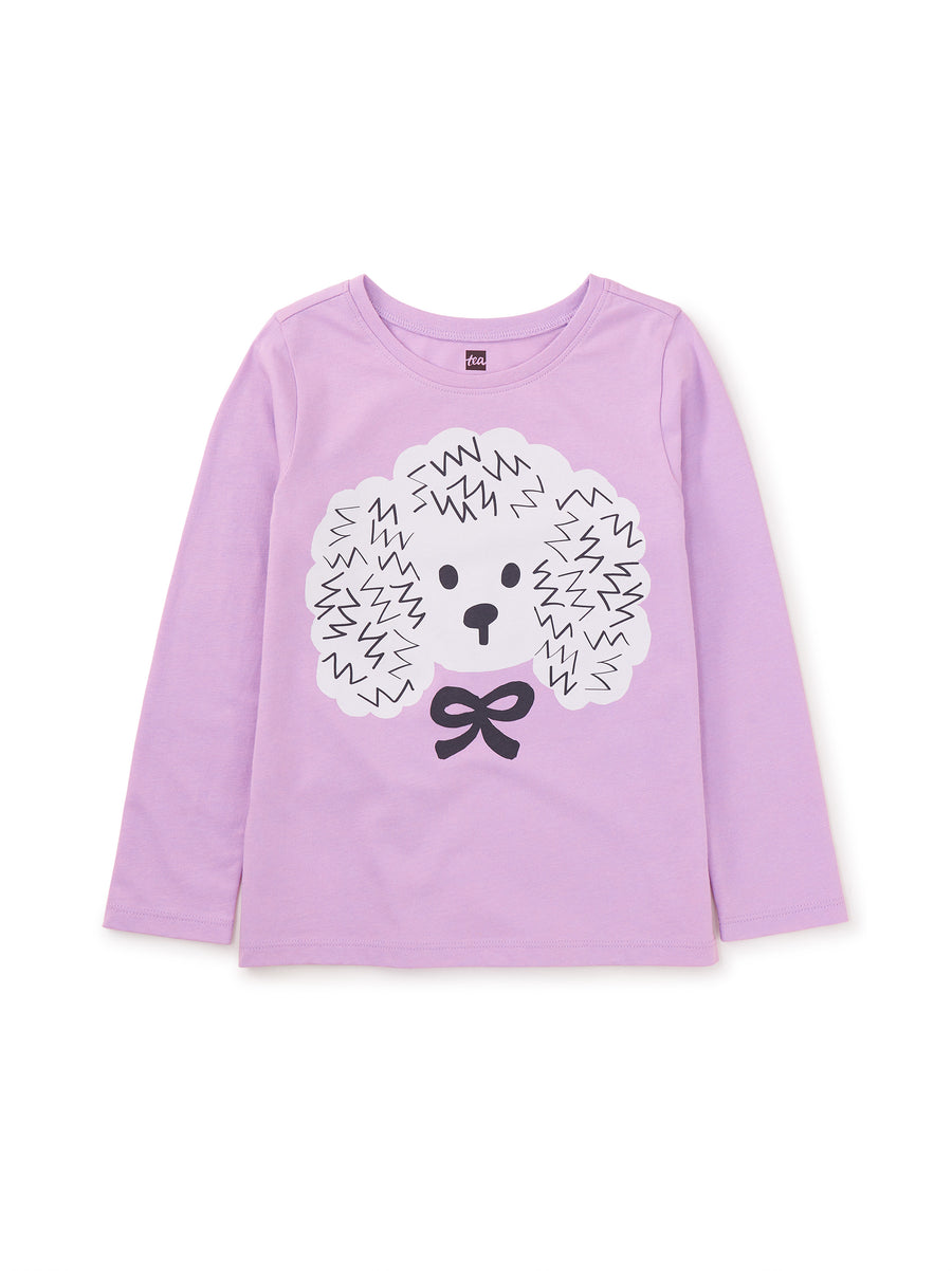 Tea Collection Poodle & Bow Graphic Tee, Sheer Lilac |Mockingbird Baby & Kids