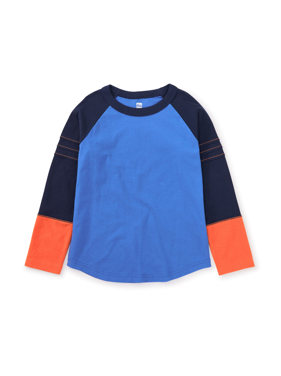 Tea Collection Explorer Colorblock Raglan Tee, Imperial |Mockingbird Baby & Kids