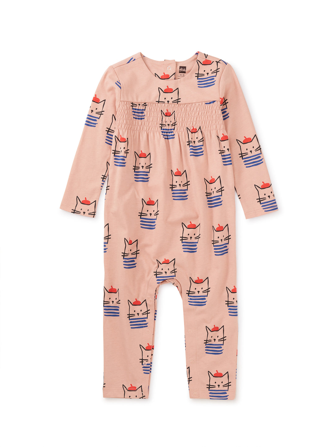Tea Collection Smocked Chest Baby Romper, Chat et Chapeau |Mockingbird Baby & Kids