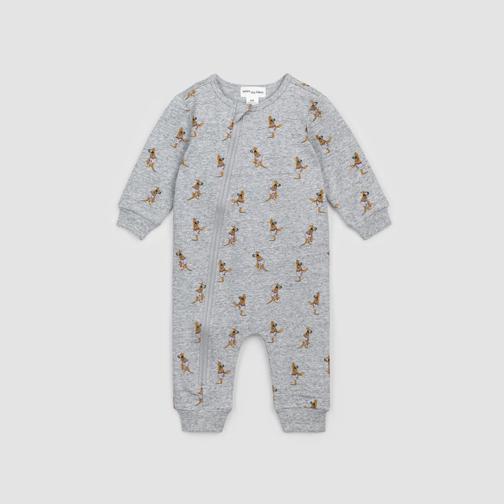 miles the label. Boxing Gloves Terry Playsuit, Heather Grey |Mockingbird Baby & Kids