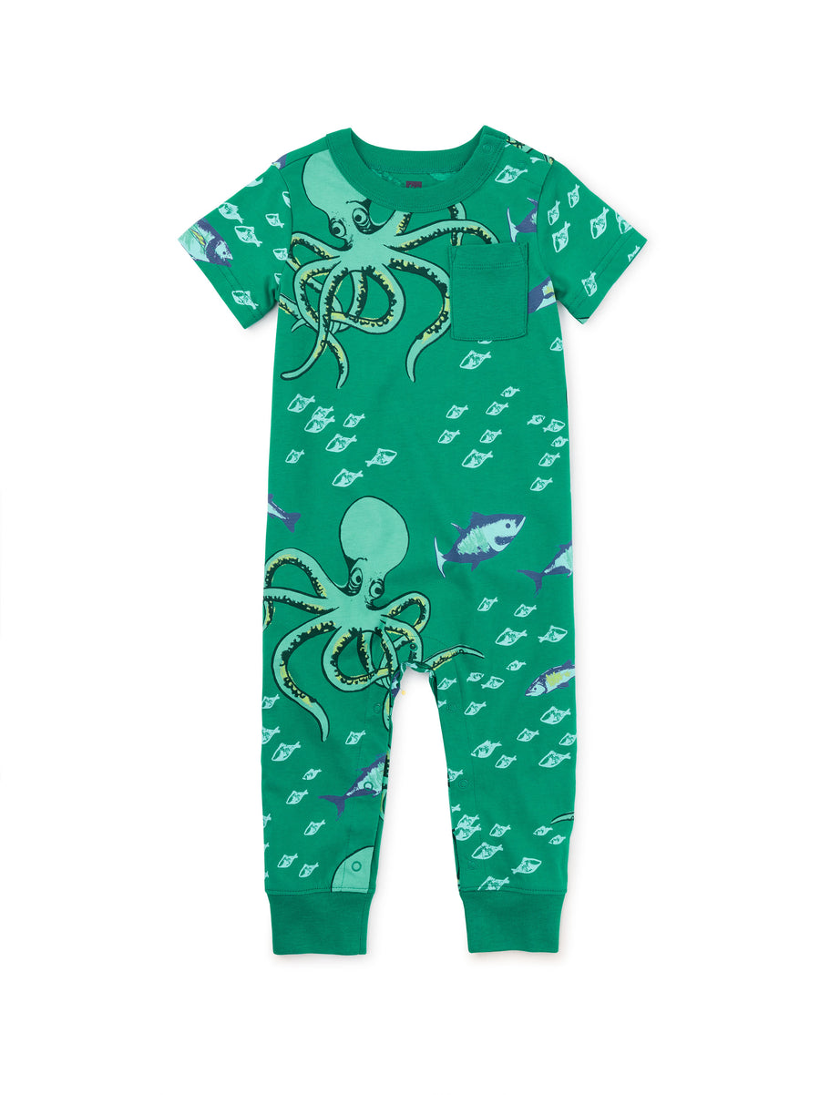 Tea Collection Pocket Baby Romper, Octopus Chase |Mockingbird Baby & Kids