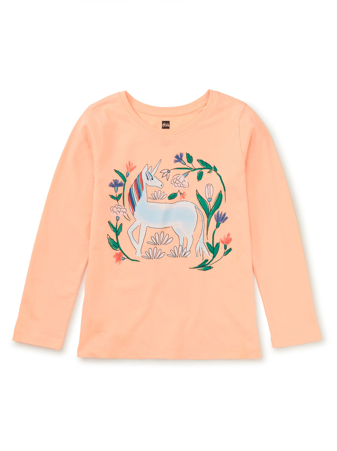 Tea Collection Unicorn Garden Graphic Tee, Salmon |Mockingbird Baby & Kids