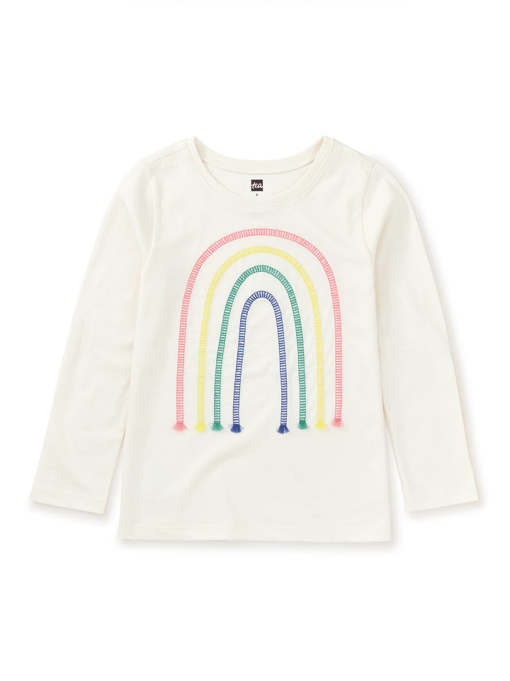 Tea Collection Embroidered Rainbow Tee, Chalk |Mockingbird Baby & Kids