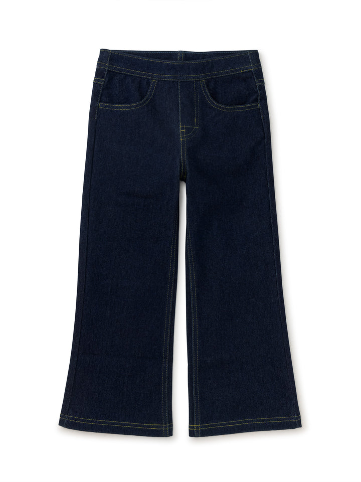 Tea Collection Denim-Like Flare Pants, Dark Wash |Mockingbird Baby & Kids