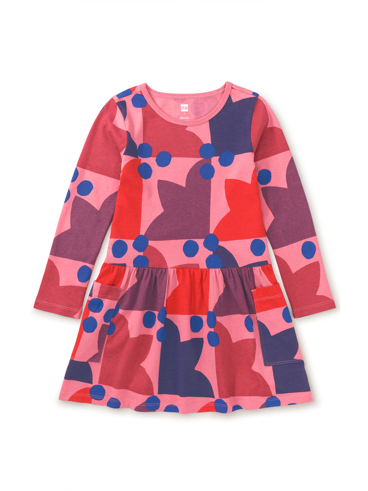 Tea Collection Long Sleeve Pocket Dress, Quilt Tulip |Mockingbird Baby & Kids