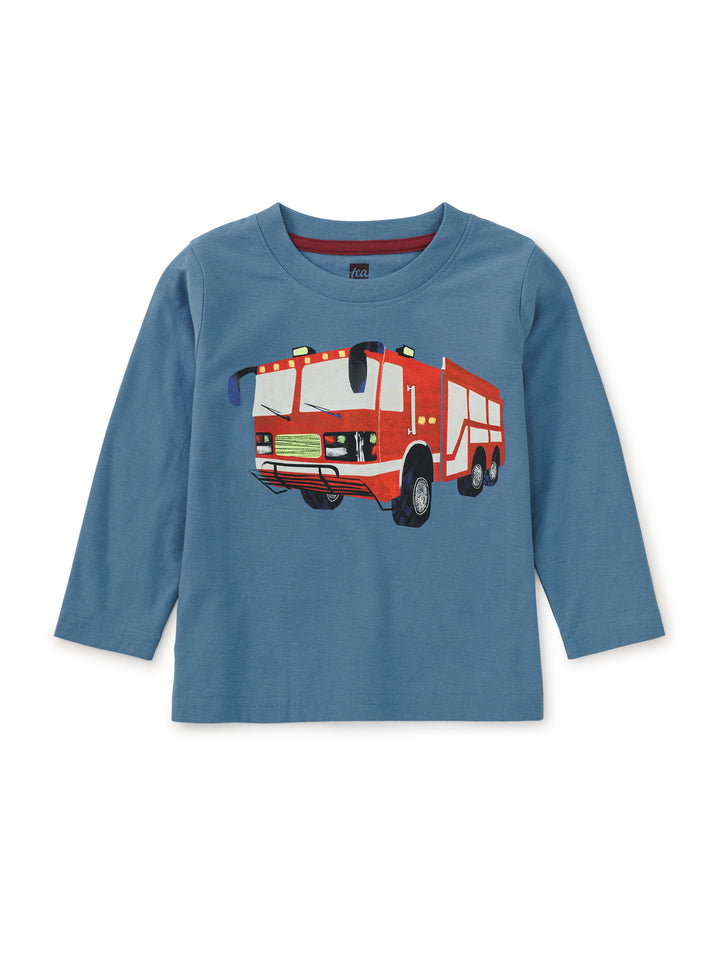 Tea Collection Firetruck Graphic Tee, Coronet Blue |Mockingbird Baby & Kids