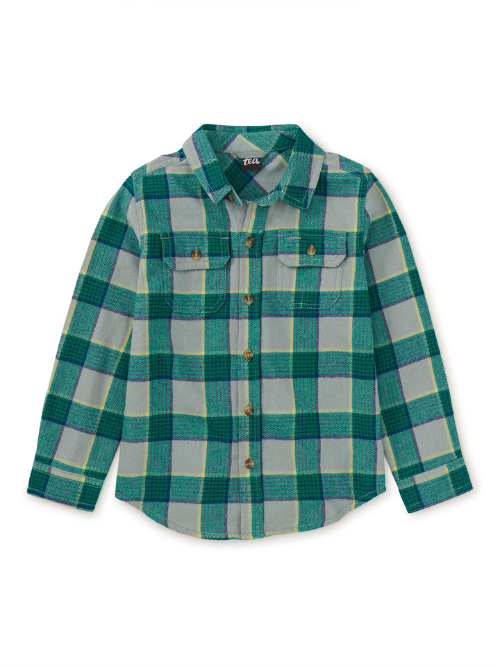 Tea Collection Flannel Button Up Shirt, Anatolian Plaid |mockingbird baby & kids