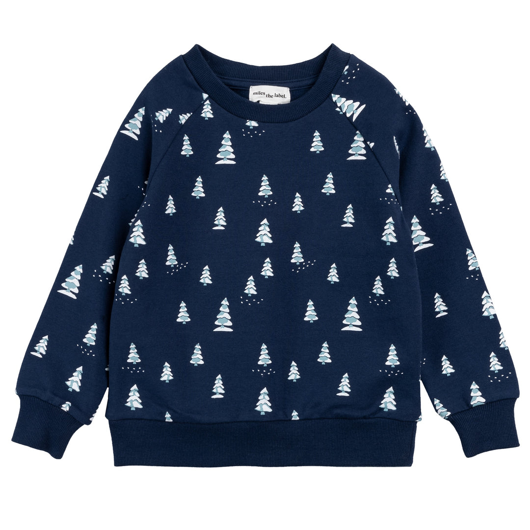 Snowy Pine Sweatshirt, Navy