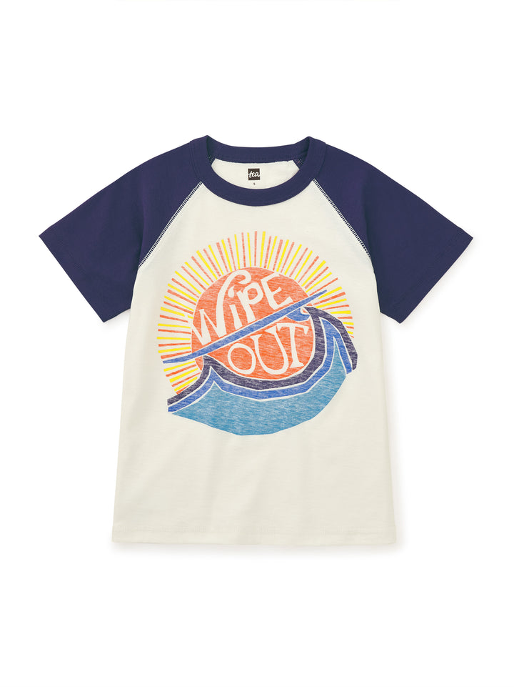 Tea Collection Wipe Out Raglan Tee, Chalk |Mockingbird Baby & Kids