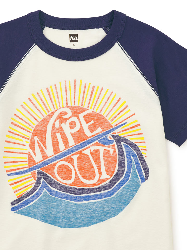 Wipe Out Raglan Tee, Chalk