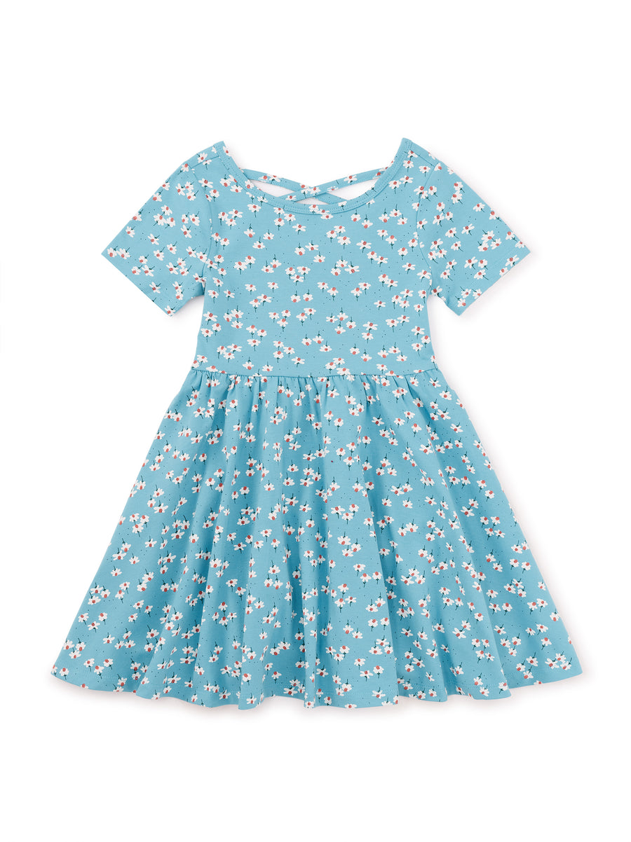 Tea Collection Short Sleeve Ballet Dress, Mexican Hat Floral in Blue |Mockingbird Baby & Kids