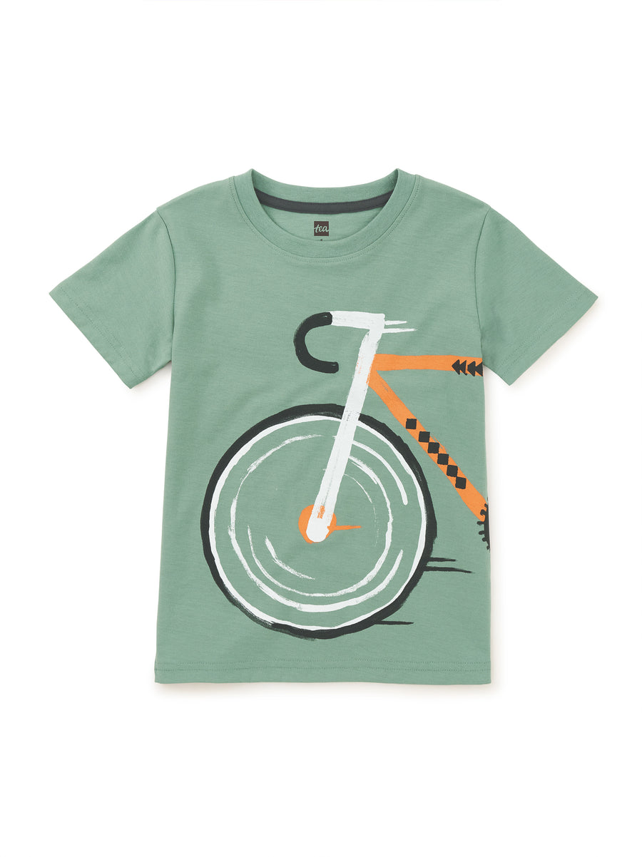 Tea Collection Bike Double Sided Graphic Tee, Sea |Mockingbird Baby & Kids