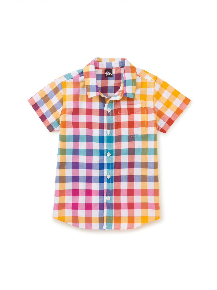 Tea Collection Plaid Button Up Woven Shirt, Malindi Plaid |Mockingbird Baby & Kids