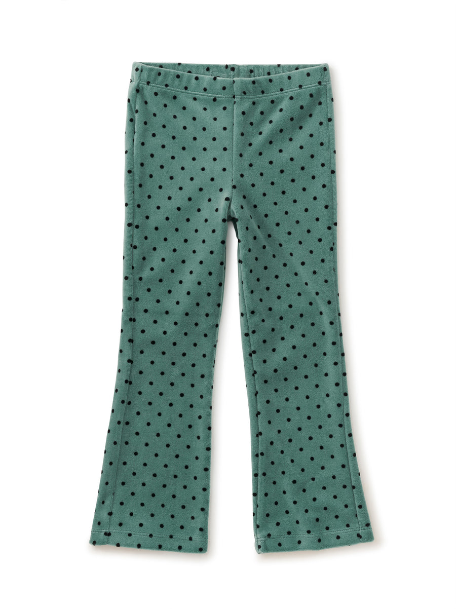 Tea Collection Polka Dot Velour Flare, Dot Sagebrush |Mockingbird Baby & Kids