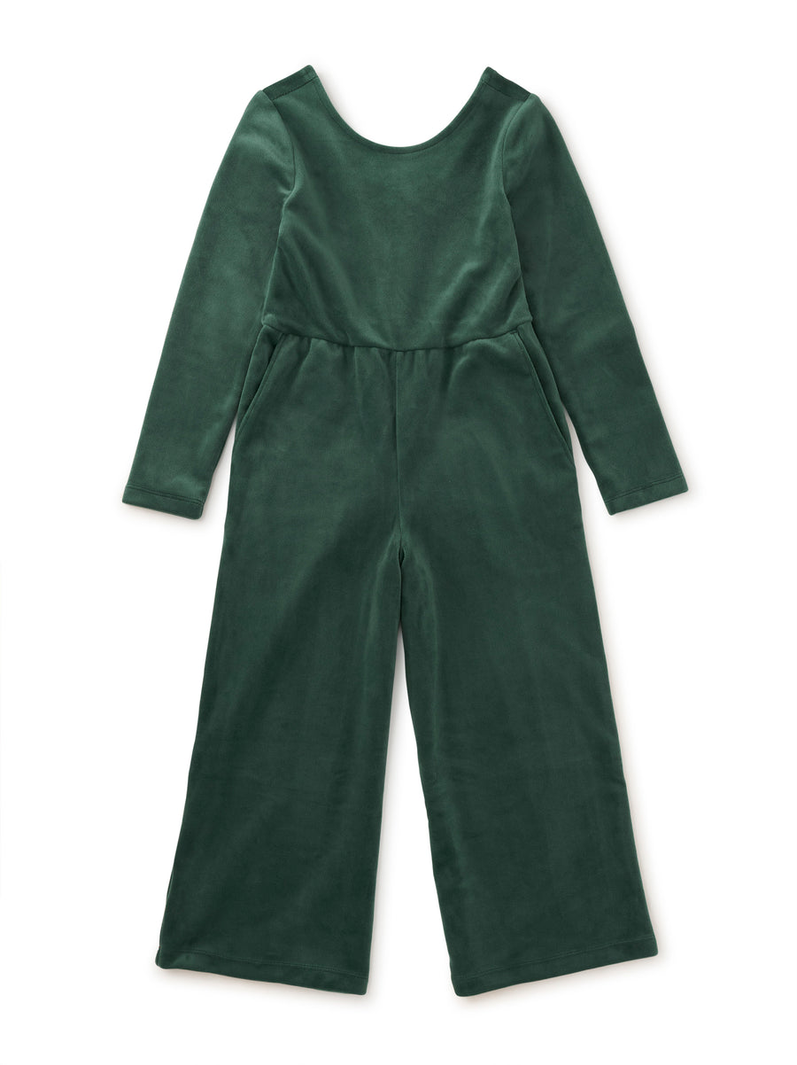 Tea Collection Just for Kicks Velour Jumpsuit, Pineneedle |Mockingbird Baby & Kids