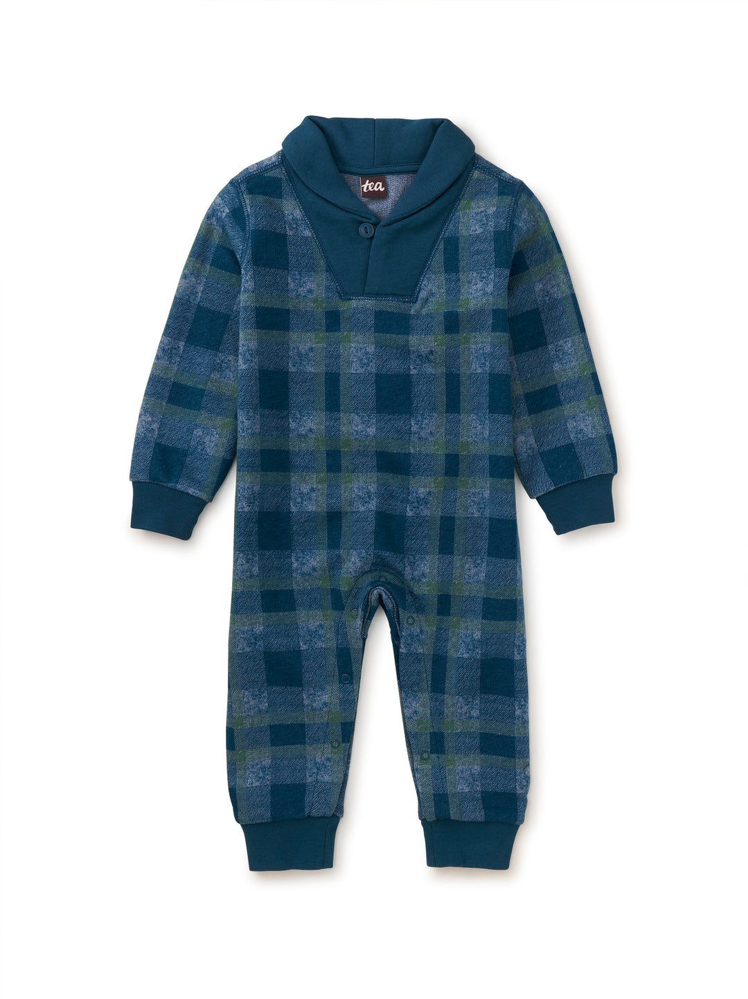 Tea Collection Shawl Collar Baby Romper, Lake Bafa Plaid |mockingbird baby & kids