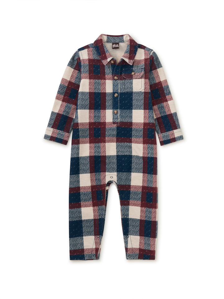 Tea Collection Collared Baby Romper, Cappadocia Plaid |mockingbird baby & kids