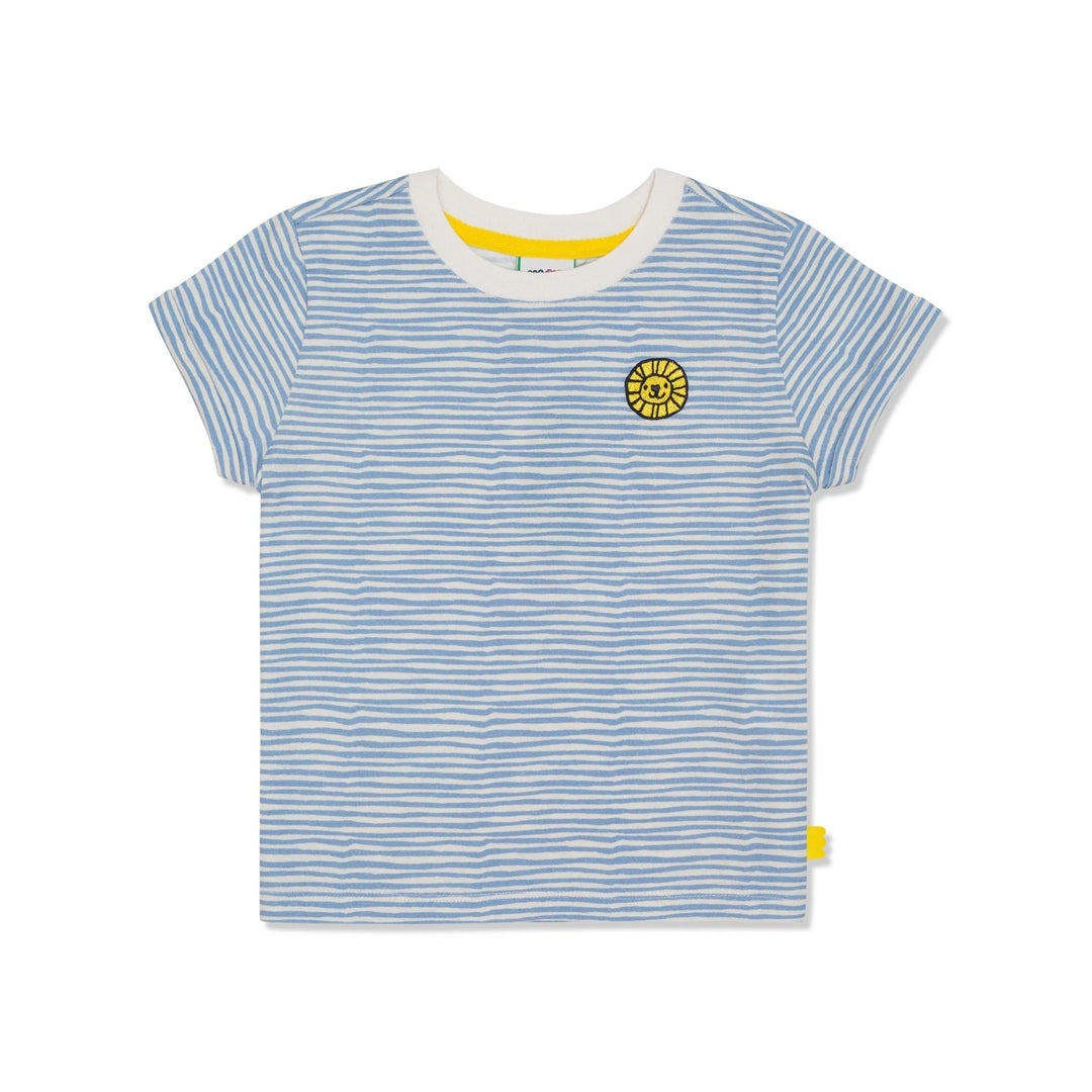 Recycled Cotton Stripes Kid T-Shirt, Blue