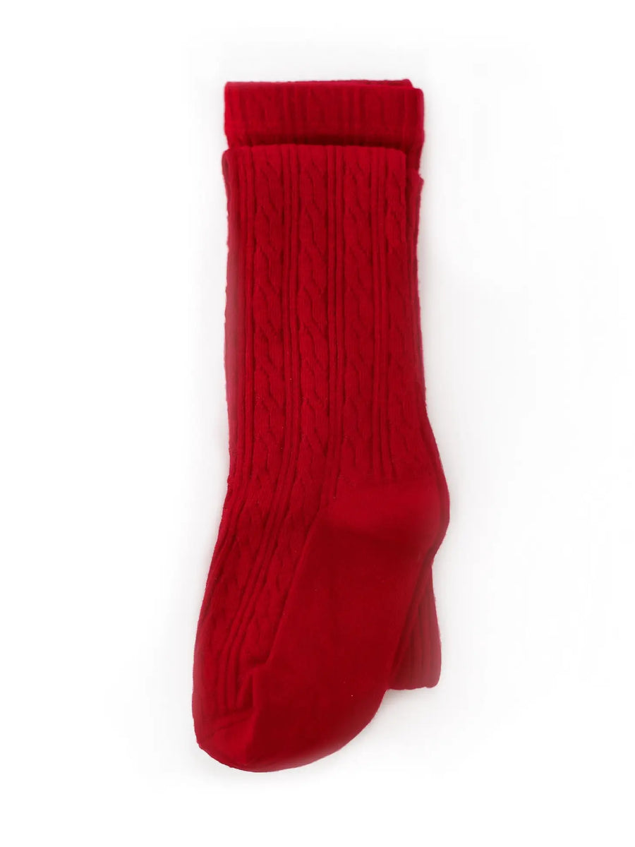 Little Stocking Company Cherry Cable Knit Tights |Mockingbird Baby & Kids