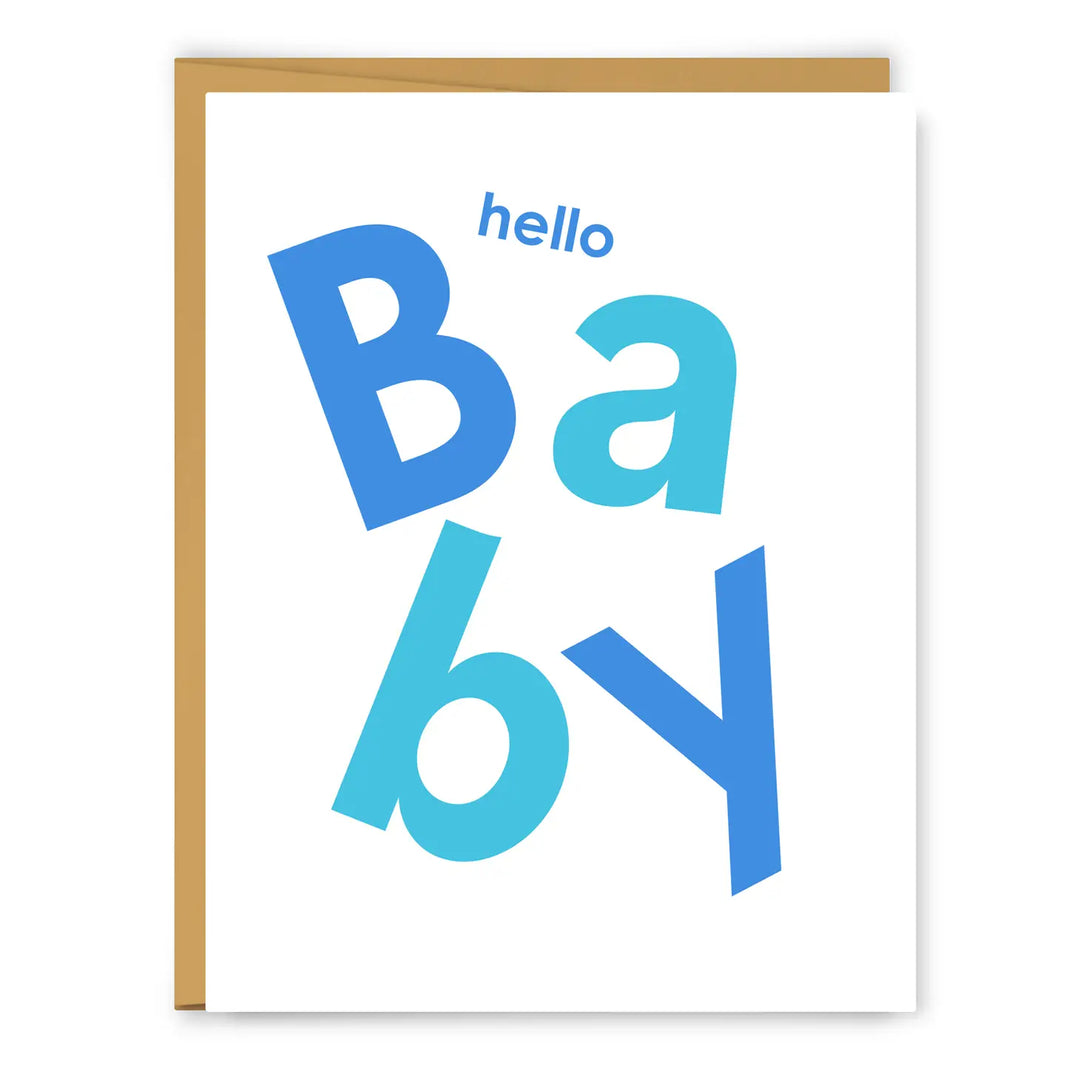 Footnotes Hello Baby Boy Blue Scandi Baby Greeting Card |Mockingbird Baby & Kids
